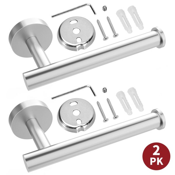 VINSANI 2pk TOILET ROLL DISPENSER BRUSH SILVER 1010073 - Image 3