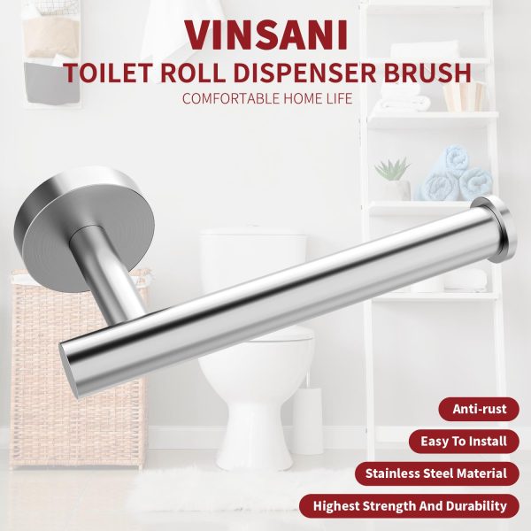 VINSANI 2pk TOILET ROLL DISPENSER BRUSH SILVER 1010073 - Image 4
