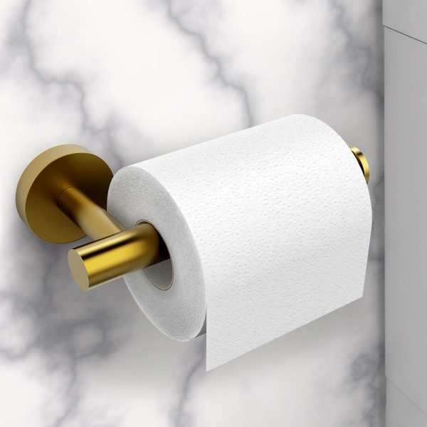 VINSANI 2pk TOILET ROLL DISPENSER BRUSH GOLDEN 1010077 - Image 2