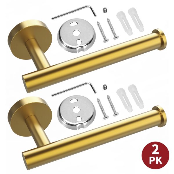 VINSANI 2pk TOILET ROLL DISPENSER BRUSH GOLDEN 1010077 - Image 8