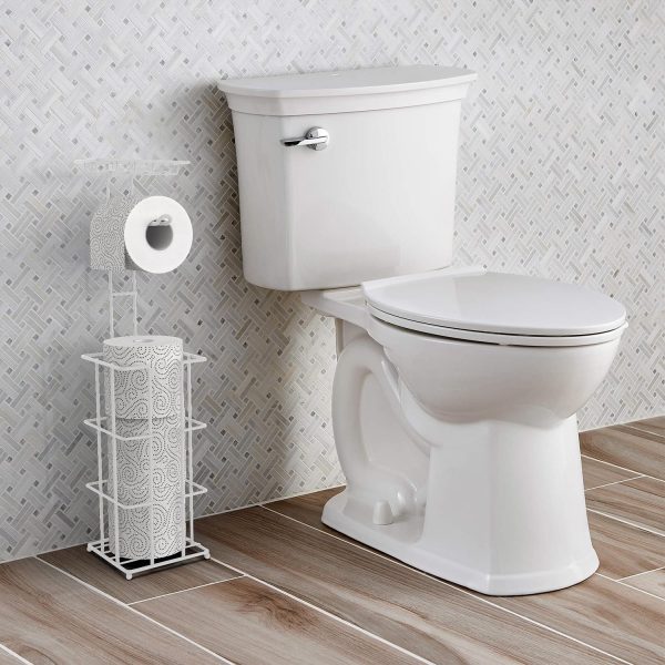 Vinsani Metal Toilet Roll Holder & Storage White 1010102 - Image 5