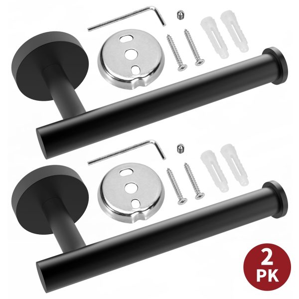 VINSANI 2pk TOILET ROLL DISPENSER BLACK 1010075 - Image 2