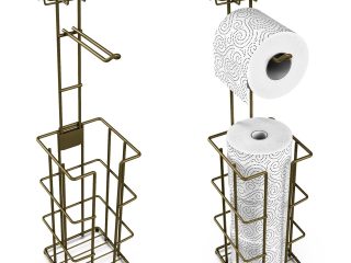 Vinsani Metal Toilet Roll Holder & Storage Bronze 1010104
