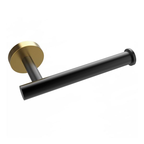 VINSANI 1pk TOILET ROLL DISPENSER BLACK & GOLDEN 1010078