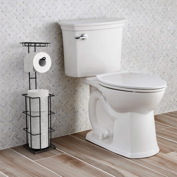 Vinsani Metal Toilet Roll Holder & Storage Black 1010101 - Image 6