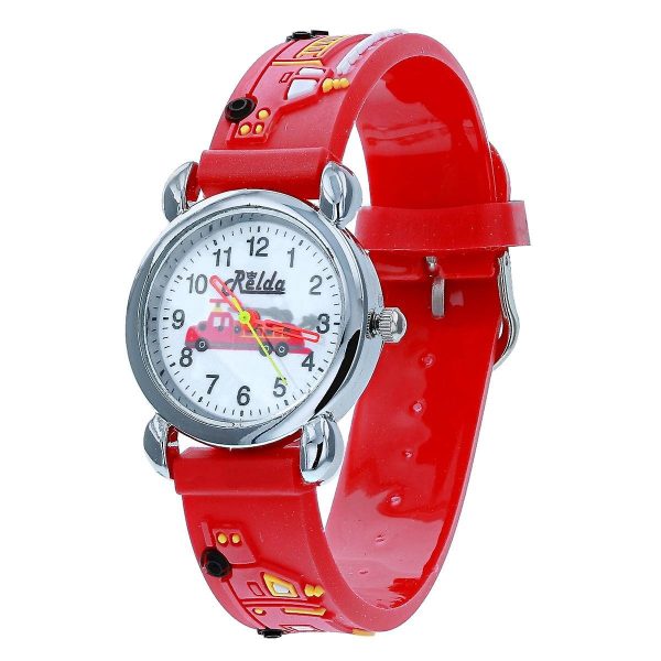 Relda Children's Analogue 3D Fire Engine Red Silicone Strap Boy's Watch REL48 - Image 3