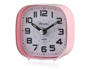 Ravel Petite Bedside Quartz Alarm Clock - Pink RC038.5