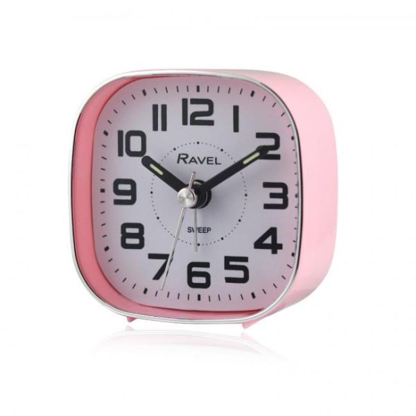 Ravel Petite Bedside Quartz Alarm Clock - Pink RC038.5
