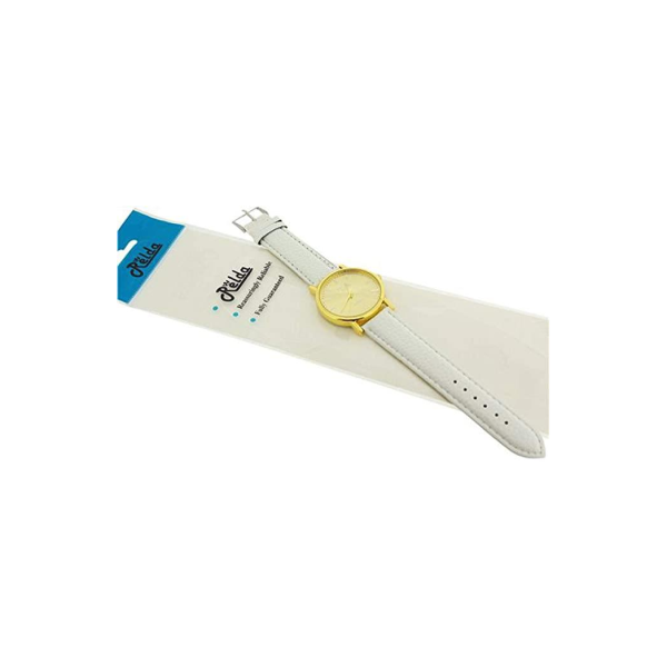 Relda Women Analogue Jumbo Goldtone Dial & Leather White Strap Buckle REL63 - Image 3