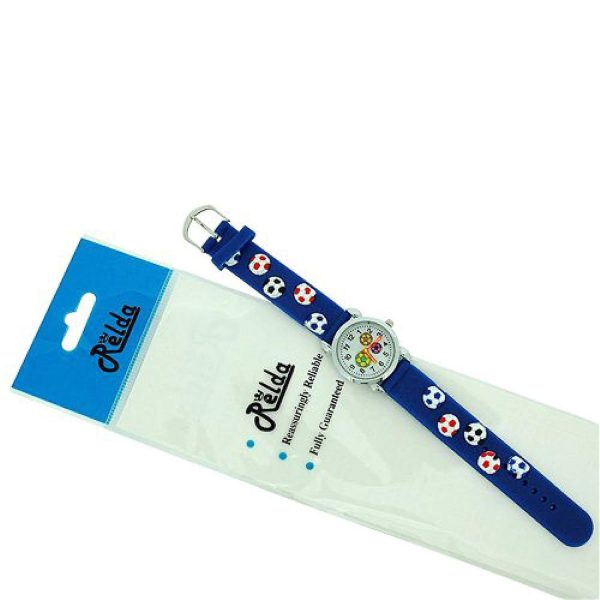 Relda Children's Analogue 3D Soccer Football Blue Silicone Strap Boy's Watch REL45 - Image 2