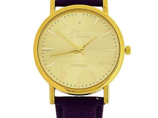 Relda Women Analogue Jumbo Gold tone Dial & Leather Purple Strap With Buckle REL62