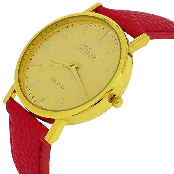 Relda Women Analogue Jumbo Gold tone Dial & Leather Pink Strap With Buckle REL61 - Image 3