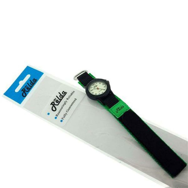 Relda Children's Analogue Nite-Glo Quartz Luminous Dial Green & Black Velcro Strap Boys Watch REL55 - Image 3