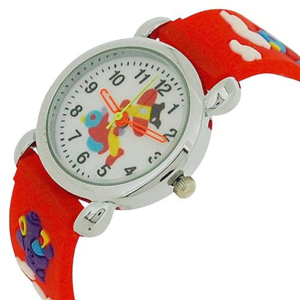 Relda Children's Analogue 3D Flying Aeroplane Red Silicone Strap Boy's Watch REL44 - Image 2