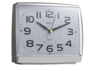 Amplus Large Numbers Dial With Silent Sweep Light Snooze Silver Alarm Clock PT175