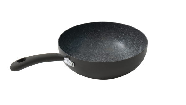 Durastone Grey 28cm Wok with lid - Image 2