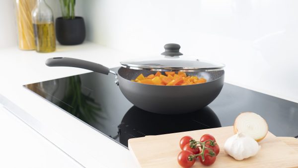 Durastone Grey 28cm Wok with lid - Image 4
