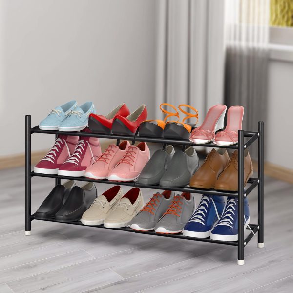 VINSANI SHOE RACK 3 TIER BLACK 1010273 - Image 3