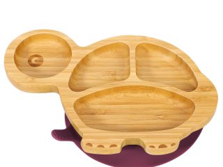 VINSANI BAMBOO TURTLE PLATE,BOWL & SPOON SET RED 1010230
