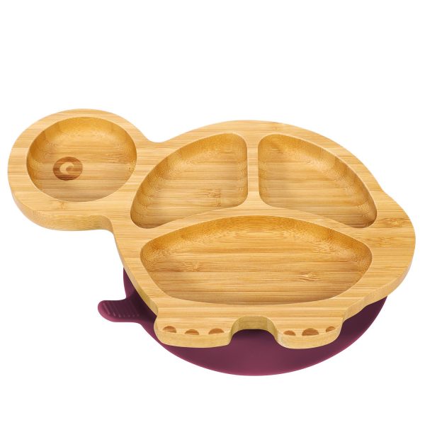 VINSANI BAMBOO TURTLE PLATE,BOWL & SPOON SET RED 1010230