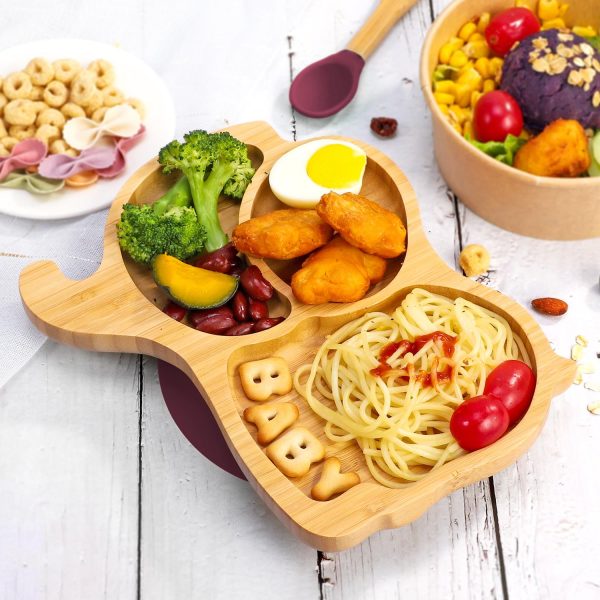 VINSANI BAMBOO ELEPHANT PLATE,BOWL & SPOON SET RED 1010236