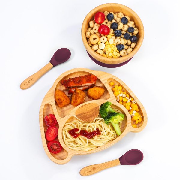 VINSANI BAMBOO DOG PLATE,BOWL & SPOON SET RED 1010224