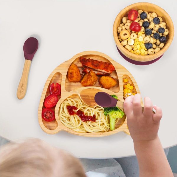 VINSANI BAMBOO DOG PLATE,BOWL & SPOON SET RED 1010224 - Image 4