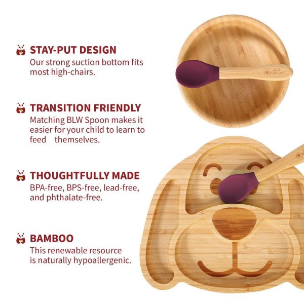 VINSANI BAMBOO DOG PLATE,BOWL & SPOON SET RED 1010224 - Image 5