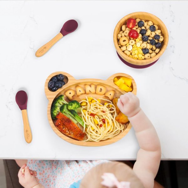 VINSANI BAMBOO PANDA PLATE,BOWL & SPOON SET RED 1010242 - Image 6