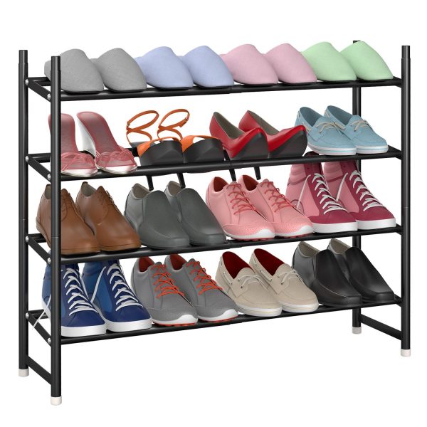 VINSANI SHOE RACK 4 TIER BLACK 1010275