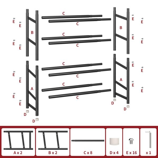 VINSANI SHOE RACK 4 TIER BLACK 1010275 - Image 7