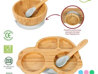 VINSANI BAMBOO CAR PLATE,BOWL & SPOON