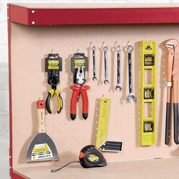 Workbench Heavy-Duty Steel Pegboard Drawer - Red DPD - Image 3