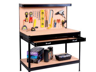 Workbench Heavy-Duty Steel Pegboard Drawer - Black DPD