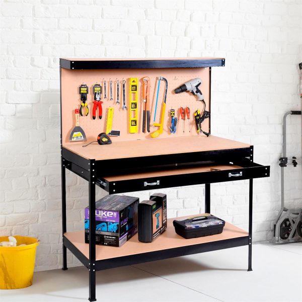 Workbench Heavy-Duty Steel Pegboard Drawer - Black DPD - Image 2