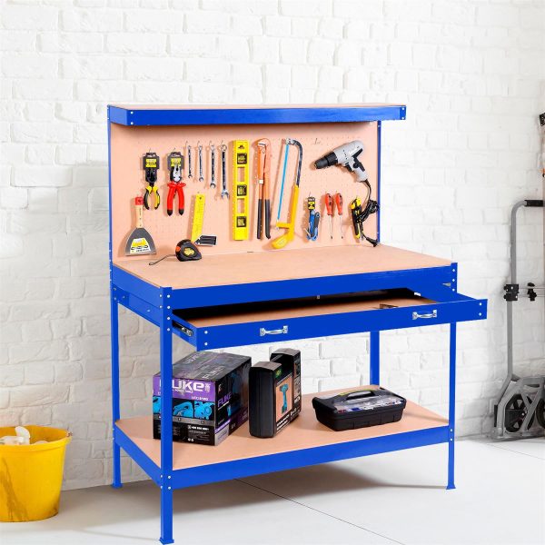 Workbench Heavy-Duty Steel Pegboard Drawer - Blue DPD - Image 2