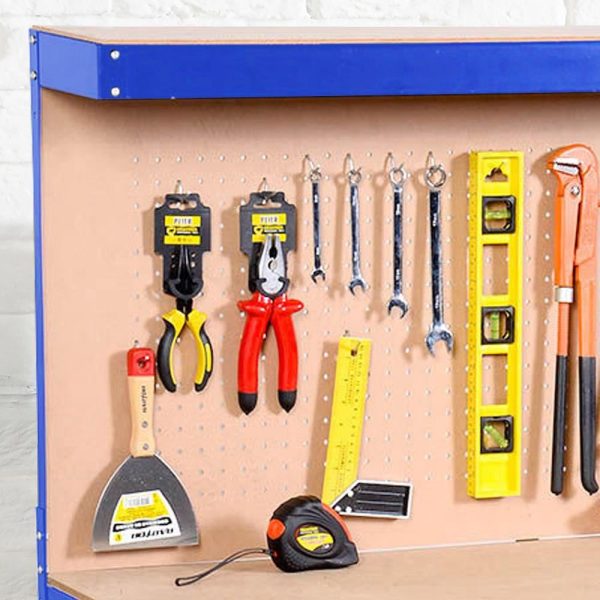 Workbench Heavy-Duty Steel Pegboard Drawer - Blue DPD - Image 3