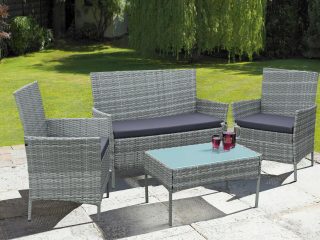 4 Piece Rattan Outdoor Furniture Garden Sofa Set