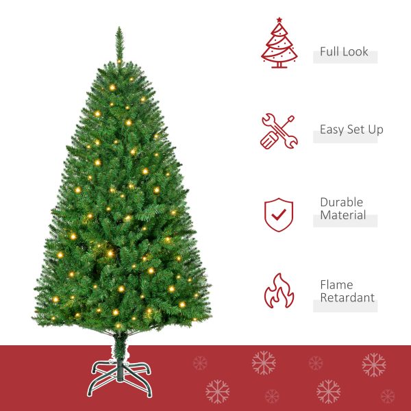 5 Feet Christmas Tree Warm White LED Light Holiday Home Decoration, Green - Image 4