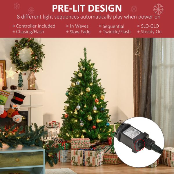 5 Feet Christmas Tree Warm White LED Light Holiday Home Decoration, Green - Image 5