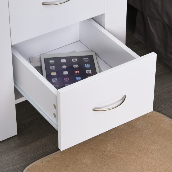 Particle Board 2-Drawer Bedside Table White - Image 7