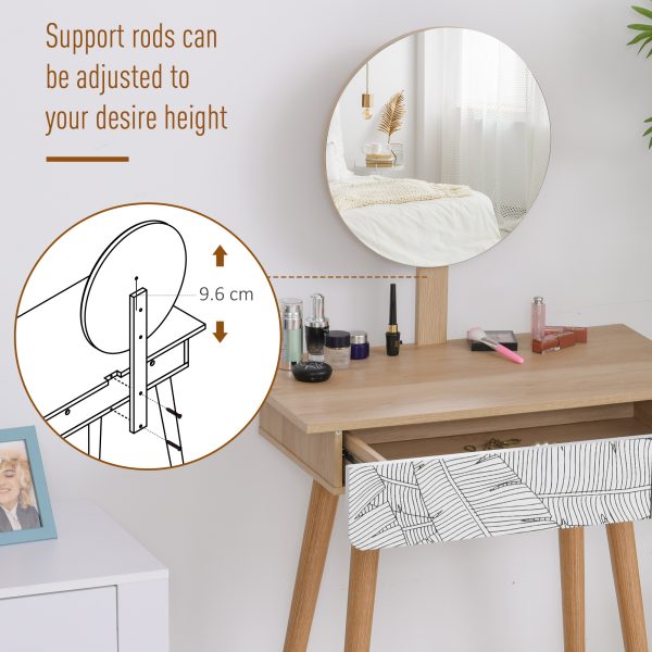 Wooden Nordic Dressing Table Brown/White - Image 5
