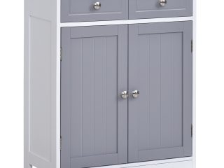kleankin MDF 2-Drawer Bathroom Cabinet Bathroom Freestanding Cabinet Grey