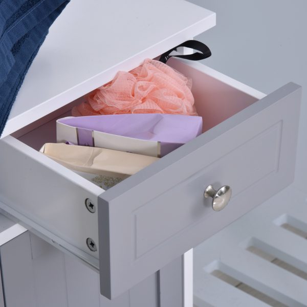 kleankin MDF 2-Drawer Bathroom Cabinet Bathroom Freestanding Cabinet Grey - Image 8