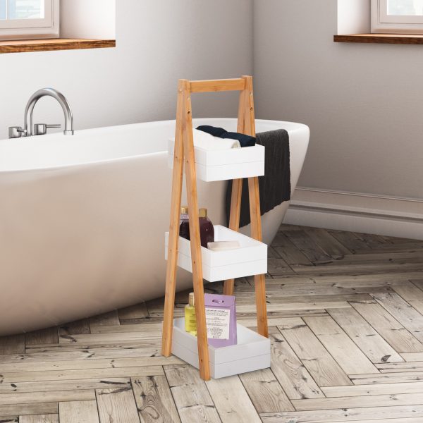 Bathroom A-Shape Rack, 3-Tier-Bamboo - Image 2
