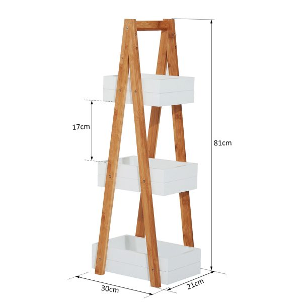 Bathroom A-Shape Rack, 3-Tier-Bamboo - Image 3
