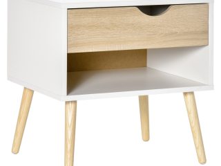 Bedside Table with Drawer and Shelf, Modern Nightstand, End Table