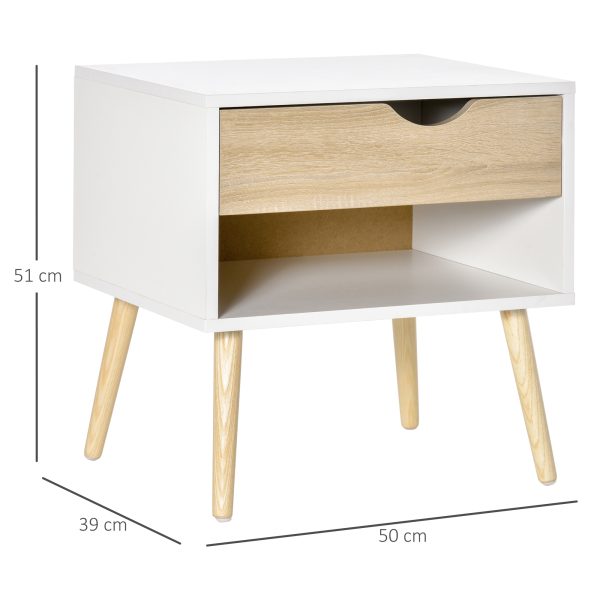 Bedside Table with Drawer and Shelf, Modern Nightstand, End Table - Image 3