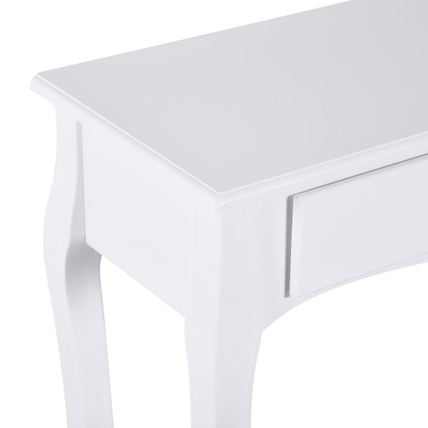 Console Table Storage Display Desk W/ 2 Drawers-Ivory White - Image 7