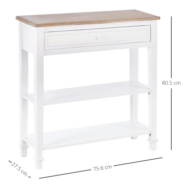 MDF Wide Drawer Console Table White - Image 3